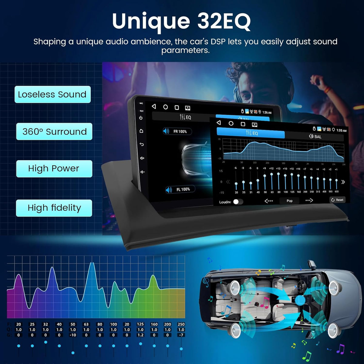NHOPEEW 4+64G Car Stereo voor BMW X3 E83 2004-2012 - 9 inch Android Stereo met Wireless Carplay en Android Auto - Mirror Link 32EQ DSP Split Screen+ Achteruitrijcamera&Mic