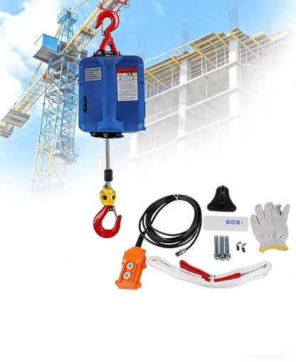 Elektrische lier met draadloze afstandsbediening, 500 kg, heftoestellen, 7,6 m, maximale hefhoogte: 4,8 m/min, draadkabel 6 mm x 7,6 m, 230 V, 1500 W Hopzty