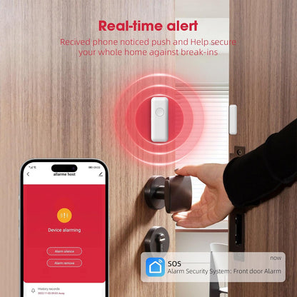 WIFI + GSM Home Security alarmsysteemkit DIY met PIR-detector, afstandsbedieningen, deur-/raamsensor compatibel met Alexa, geen maandelijkse kosten