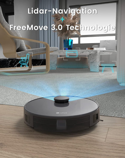 LEFANT M1G Robotstofzuiger met dweilfunctie, 4000 Pa, LiDAR-navigatie, meerlaagse mapping, virtueel gebied, verbonden met Alexa/APP/WiFi, perfect voor dierenharen, tapijten, harde vloeren