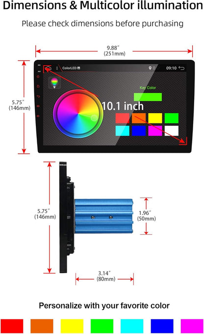 PX6 Android 12 autoradio radio 4G | 64G - GPS 2 Din Bluetooth 5.0 met achteruitrijcamera -IPS 2.5D 10.1 inch - Ondersteunt DAB+ / stuurbediening / 4G / WiFi / Bluetooth / Mirrorlink/Carplay/USB