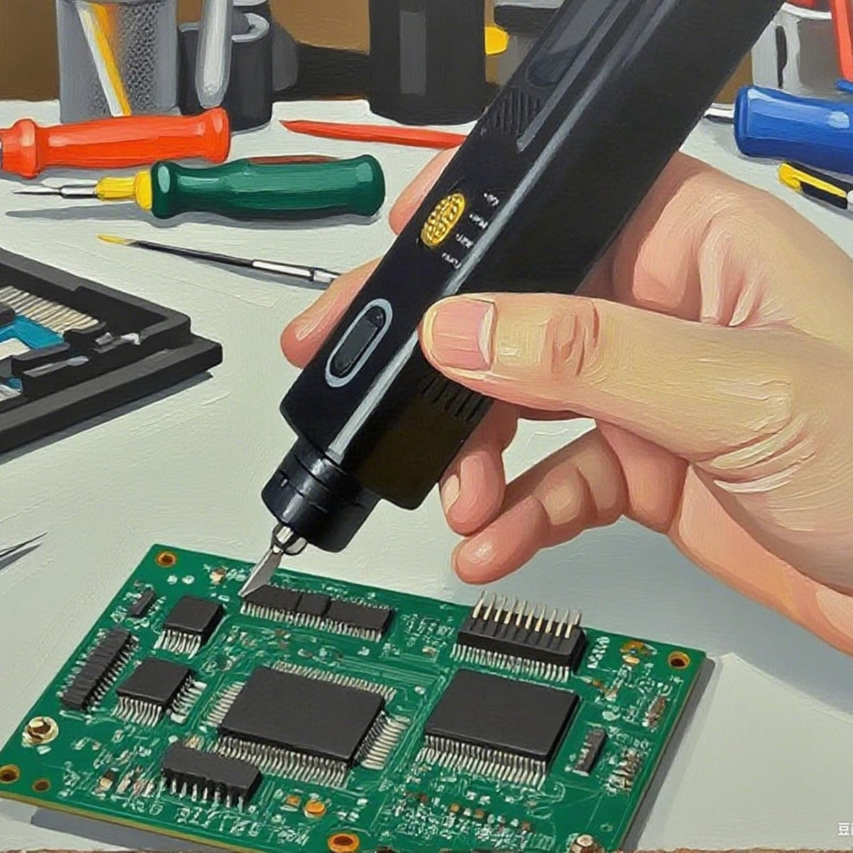 Fafeicy Ultrasone Snijder 40 KHz Precisiesnijgereedschap met OLED-scherm en 50 Vervangbare Messen voor 3D-printen Kunststoffen Houtharsen Slijpen Polijsten Ambachten (EU-stekker)