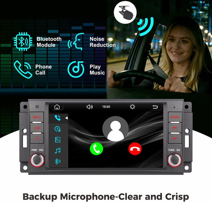 autoradio met draadloze CarPlay & Android Auto | Compatibel met Jeep Wrangler Commander Dodge Chrysler | Linux-systeem | 3S snelstart | OEM-geluidskwaliteit | IPS-touchscreen