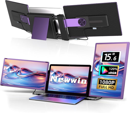 Laptopscherm Uitbreider – Extra Scherm – Draagbaar Beeldscherm – Second Screen – Schermvergroter – 15.6 Inch Full HD IPs – Verstelbaar Met 90° & 235° Rotatie – Lichtgewicht 900 Gram