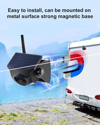 Draadloze Zonne Achteruitrijcamera Add-On, 1080P HD Nachtzicht, AI-Detectie, Magnetische Montage, 2,4 GHz Compatibel (Alleen Camera)
