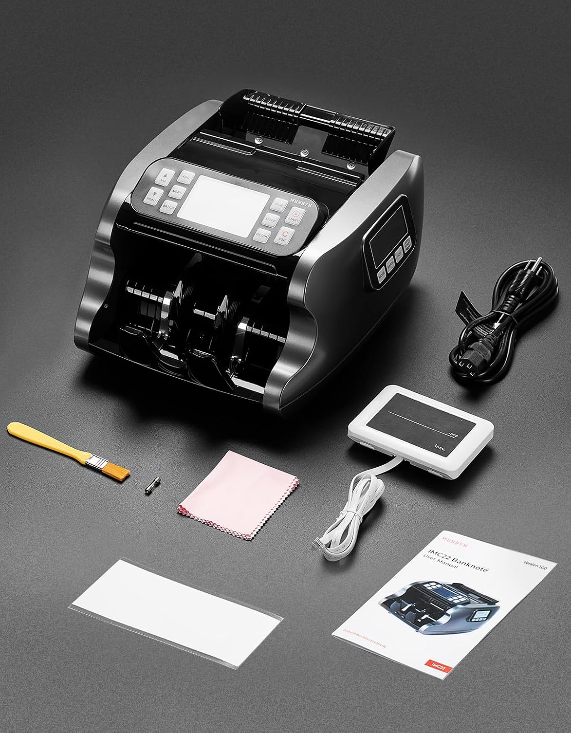 Geldtelmachine – Banknotenteller – Bankbiljettenteller – Geldteller – Contantelteller – Voor Gemengde Coupures – UV/MG/IR/MT-Detectie – 3,5 Inch TFT-Display