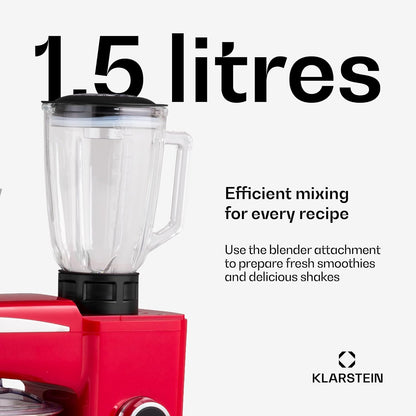Klarstein Keukenmachine, universele keukenmachines, 3-in-1 keukenmachines, roerapparaten en mixers, deegmachine met vleesmolen, keukenmachine, 2000 watt deegmachine, kneedmachine, 10 liter kom