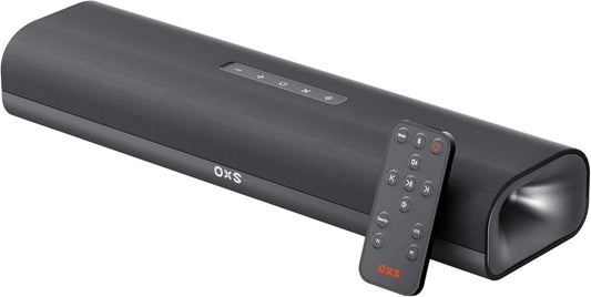 OXS Thunder Lite PC Gaming Soundbar, soundbar voor tv met virtueel surroundgeluid, 2 full-range drivers, basbuis, compact ontwerp, HDMI/AUX/Optisch compatibel, Bluetooth 5.0 draadloze verbinding