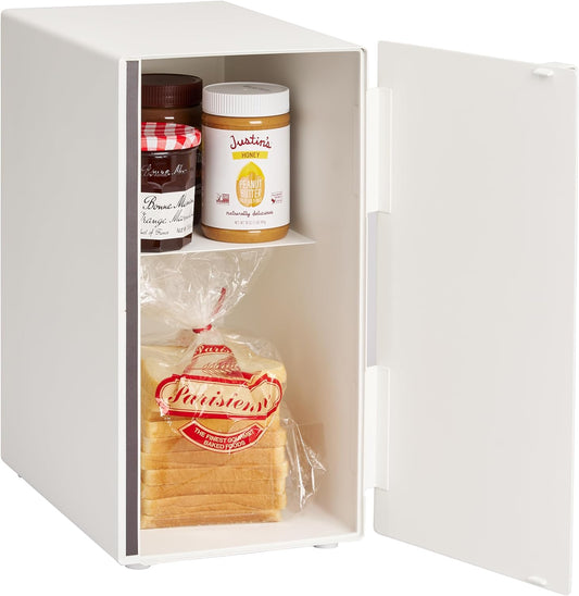 Yamazaki 5680 TOWER Bread Case Tall, white, Steel, 22 x 34.5 x 41 cm
