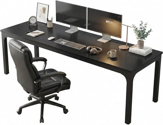 Bureau – Computertafel – Gamestoel Desk – Kantoorbureau – Houten Bureau – Extra Breed – Industrieel Design – 200x70x75 cm – Stevig Metalen Frame – Draagvermogen Tot 90 kg - QUORE