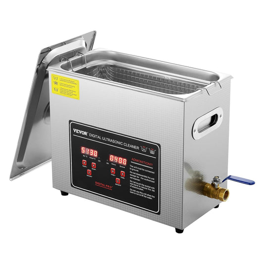 Ultrasone Reiniger – Ultrasoon Reinigingsapparaat – Sieradenreiniger – Brillenreiniger – Horlogereiniger – Roestvrijstalen Tank 6 Liter – Digitale Timer en Temperatuurregeling