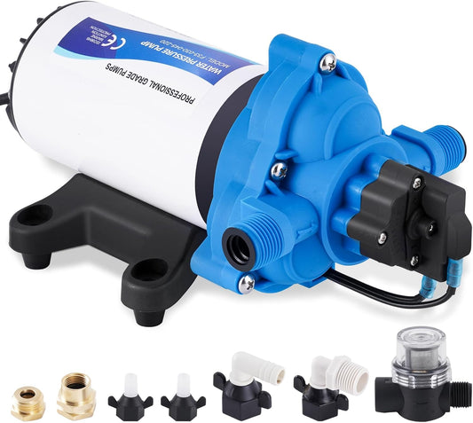 YUCHENGTECH AC 220V Drukwaterpomp, zelfaanzuigende membraanpomp, 88 W, 11,3 lpm/min, 45 psi/3,1 bar, automatische waterpomp, drukpomp voor huis, douche, tuin, RV kranen