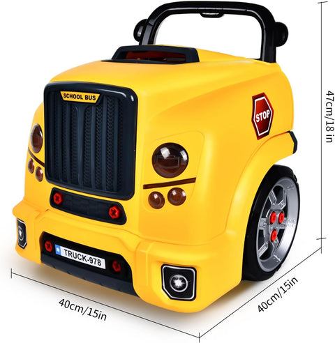Autoschroeven - Speelgoedset - Educatief Speelgoed - voor kinderen, met Boormachine - Grote Tractor om te Schroeven - Licht - Geluid - Motorblok Reparatiefuncties - Geel