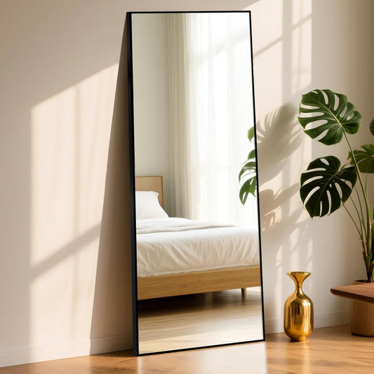 Full-Body Spiegel – Staande Spiegel – Wandspiegel – Grote Spiegel – Zwarte Spiegel – Extra Groot 180x76 cm – Robuust Aluminium Frame