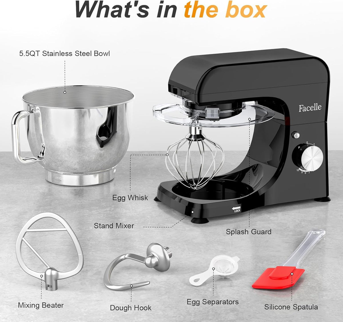Facelle Stand Mixer - Zwart