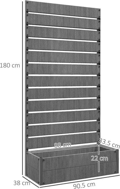 Outsunny Garden Planter Trellis Trellis for Climbing Plants Vine Flowers Freestanding Raised Bed for Garden Outdoor Patio Planter with Drainage Crevice Dark Grey - QUORE