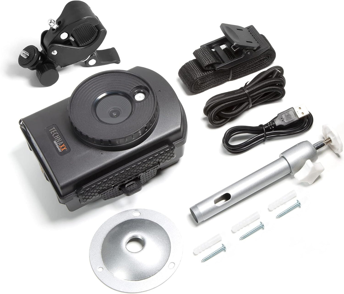Technaxx - Time-lapse camera Full HD - bewaking time-lapse-camera, bouwplaats, huis, tuin, 6 maanden batterijvoeding - MicroSD, microfoon, geluid, LED, dag en nacht - waterdichte camera TX-164