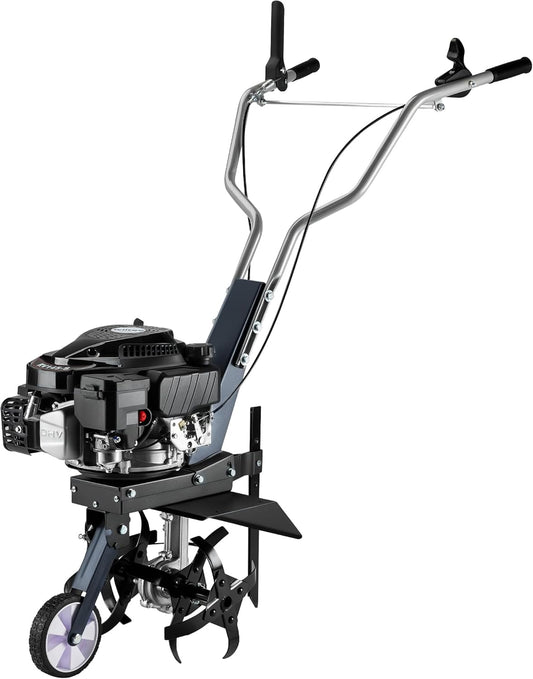 Wiltec tuinfrees benzine werkbreedte van 36 cm, grondfreesmachine motor 144 ccm en 4 messen, cultivator met brandstofaandrijving Euro 5, robuuste grondfrees voor tuinwerk