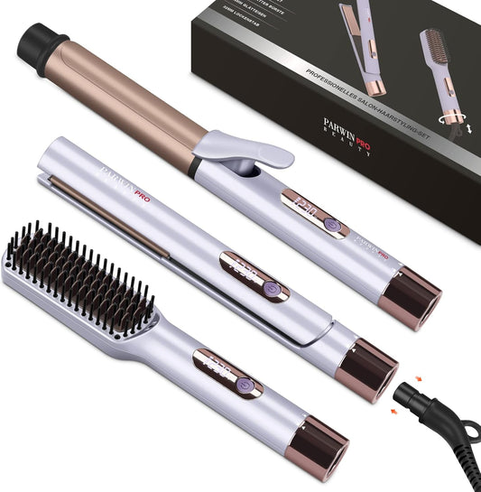 3-In-1 Stylingset – Stijltang – Krultang – Stijlborstel – Haarstyling Set – 25 Mm Stijltang En 32 Mm Krultang – Snelle Opwarming Binnen 30 Seconden En Ionentechnologie