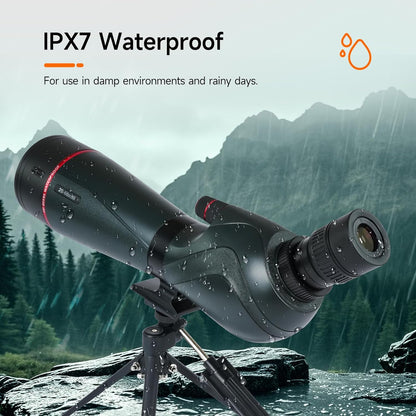 Svbony SV406 20-60x80mm Spotting Scope, HD FMC BAK4, Double Focus, 1.25'' Removable Eyepiece, IPX7 Waterproof, with Tripod, Carrying Bag, for Bird Watching, Wildlife, Landscape - QUORE
