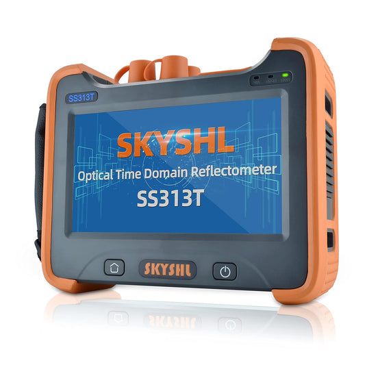 1310nm/32dB en 1550nm/30dB SM OTDR Singlemode Glasvezel Tester Met OPM+OLS+VFL+Evenementenkaart+7-inch Touchscreen Optische Reflectometer voor APC&UPC SC+ST+FC+LC Connector-SS313T-2A1