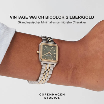 Vintage Square Watch - 24 mm - Elegant dameshorloge van gepolijst roestvrij staal met kwartsuurwerk - analoog polshorloge - 5 ATM waterdicht - krasbestendig
