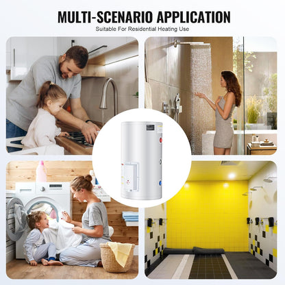 VEVOR Elektrische boiler, 18 gallon tank, doorstroomboiler, 1,6 kW tankloze boiler met led-display, draaiknopbediening, doorstroomboiler voor douche, badkamer