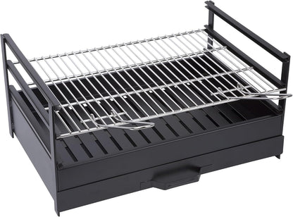 Sauvic 02728-Grill lade met grillrooster van roestvrij staal 60 x 40 cm, zwart, 60,00 x 40,00 x 29,00 cm