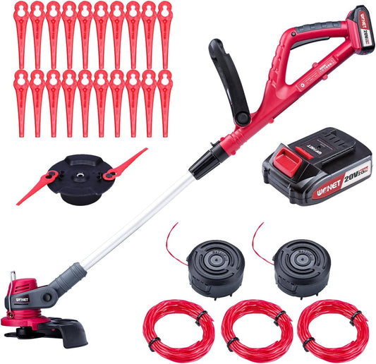 Accu Grastrimmer NCGT-S20LIDA, Graskantentrimmer met Li-ion batterij en oplader (20V, 2,0Ah), Ø 25 cm snijbreedte, 90° roteerbare trimmerkop en handgreep