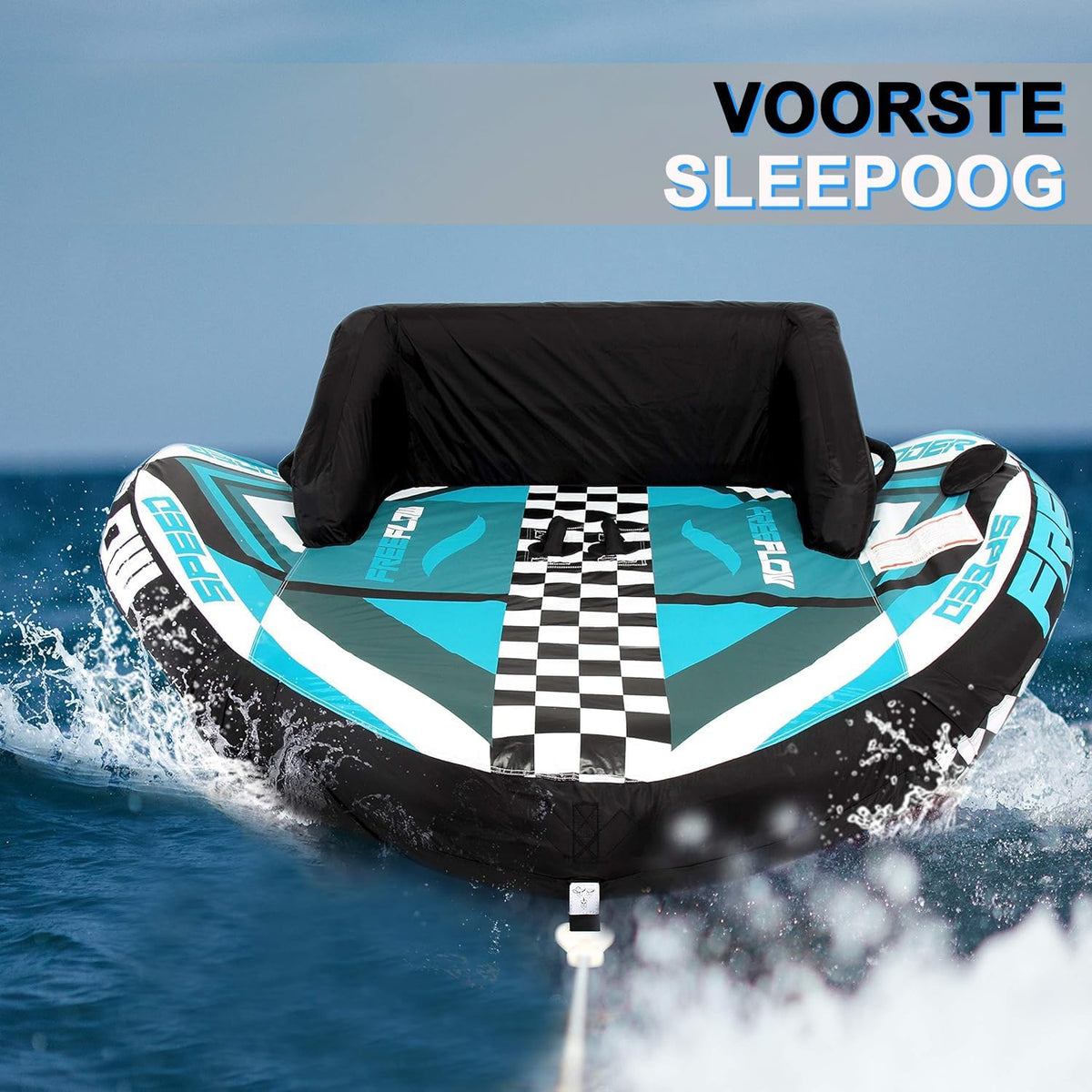 SereneLife Heavy Inflatable Tow Tube - Water Tube Boat Float Dragraft, Water Sports Inflatable Pull Boats/Tubes/Tow Tubes with Foam Seats, PVC Bladder, Handles - QUORE