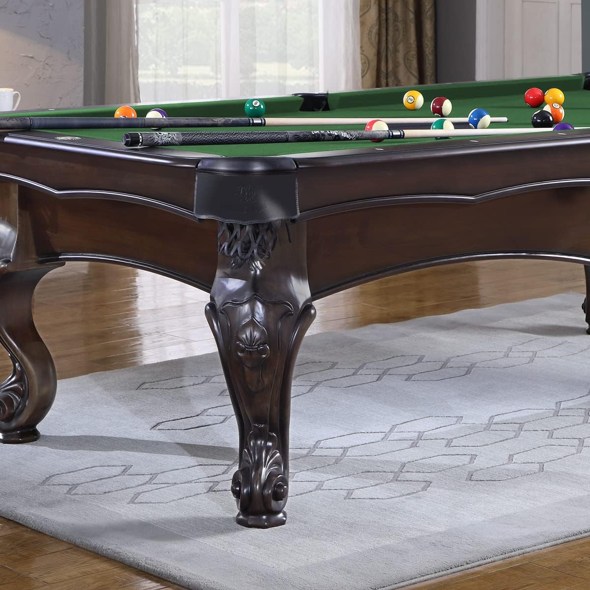 Billiard table pool table model Artemis 8 ft. with high-quality K-55 band rubber and free cloth selection, color cloth: Iron Grey - QUORE