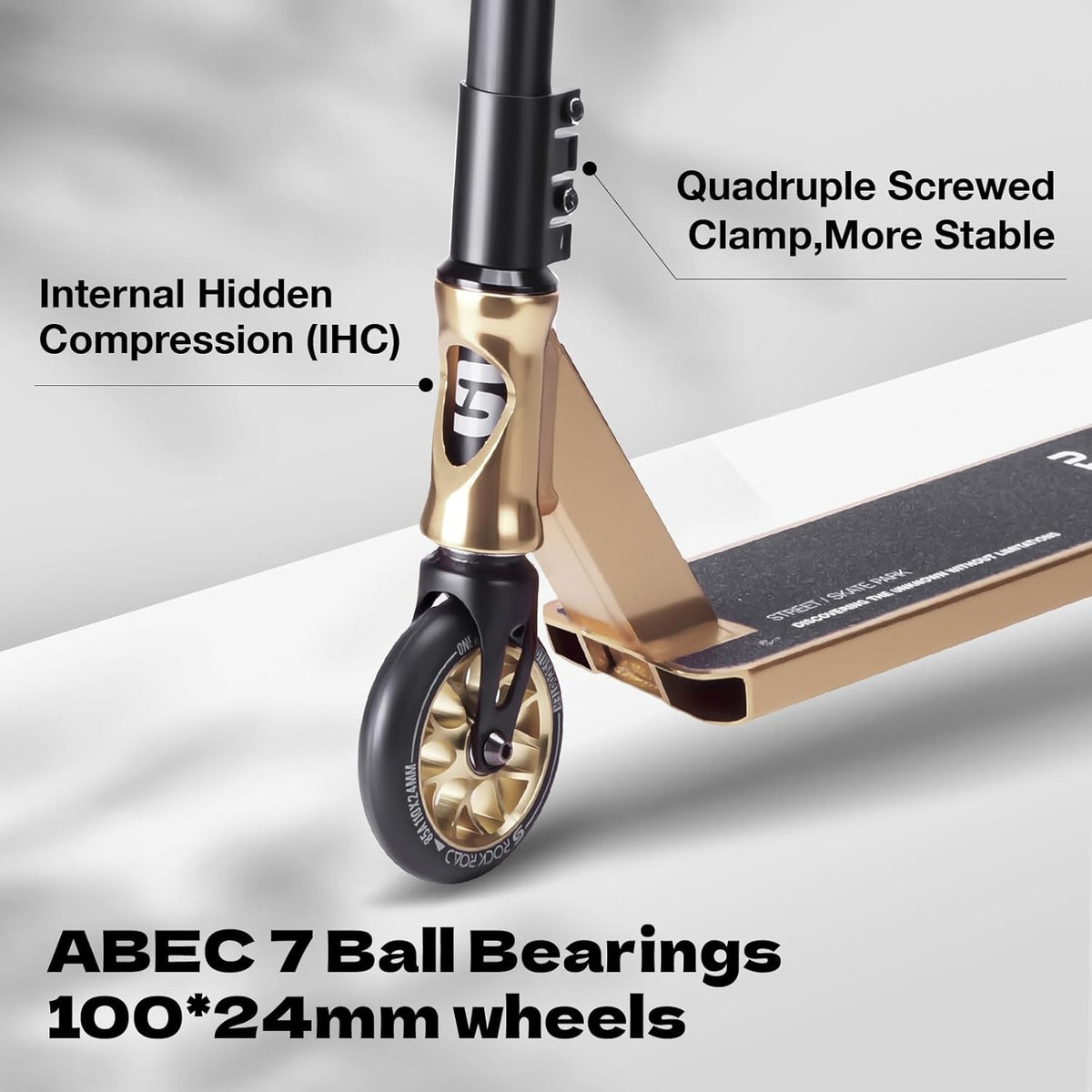 SUOTU Professionele Stuntstep, 360° Besturing, Stunt Scooter met 110mm PU Wielen, Trick Scooter voor Kinderen, Tieners en Volwassenen, Laadvermogen: 100 kg, Aluminium