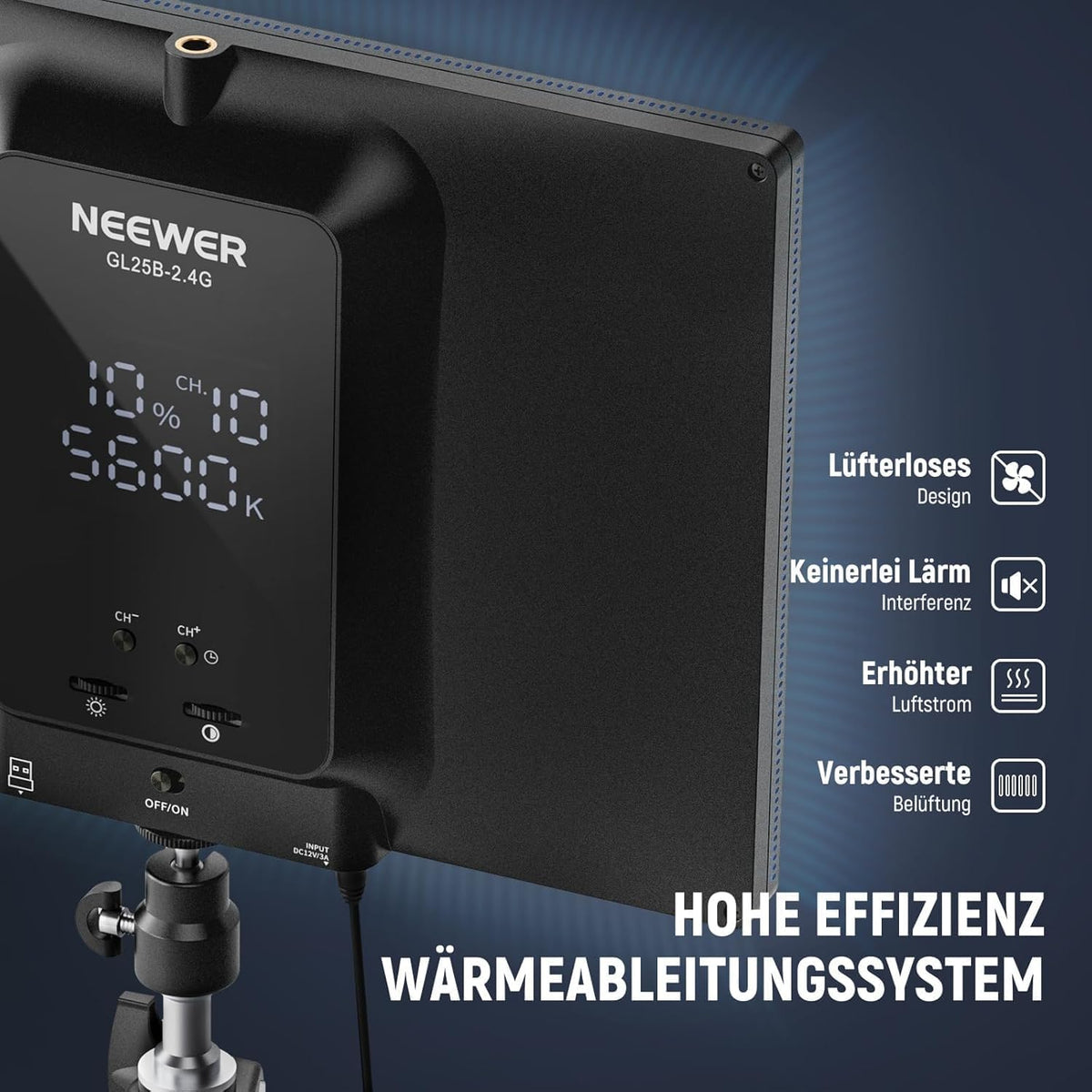 Videolamp – Streaming Licht – Webcam Lamp – Key Light – LED Paneel – 12,9 Inch – Dimbaar 2900K-7000K CRI98+