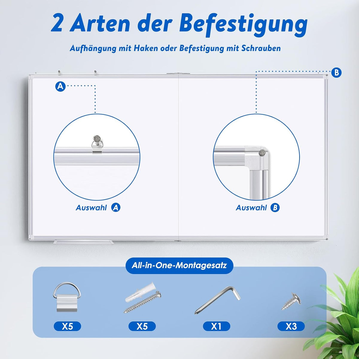 Maxtek Whiteboard, magnetisch, 180 x 120 cm, magneetbord met aluminium frame en afneembaar dienblad, droog afwasbaar, aan beide zijden beschrijfbaar, prikbord, magnetisch, geschikt voor kantoor,