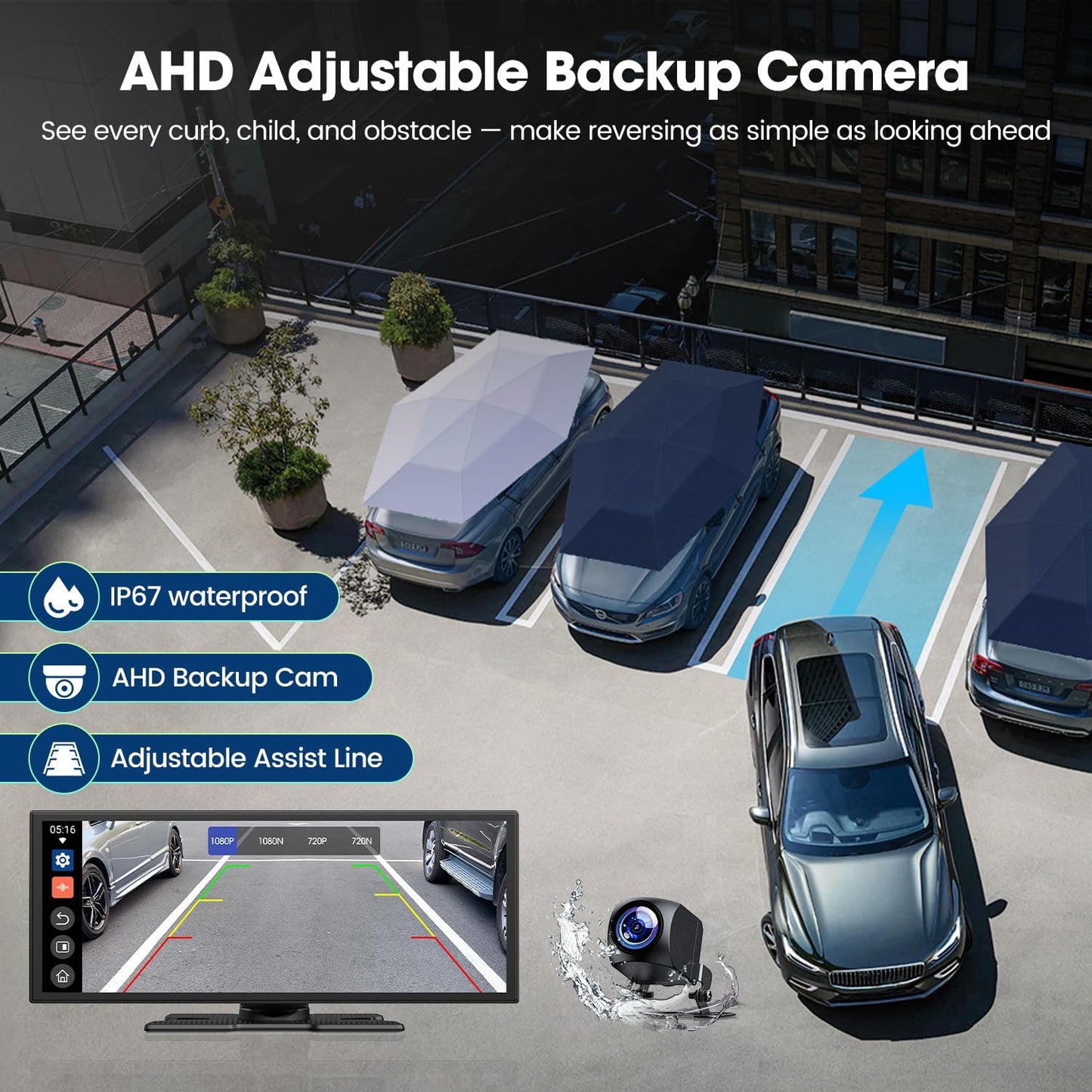 LAMTTO Draadloze Autoradio Carplay Scherm met Net-flix YouTube TikTok,10.25'' A-pple CarPlay & Android Auto met Achteruitrijcamera Split Screen Dual Bluetooth Navigation FM AUX voor iOS 10+Android 11+