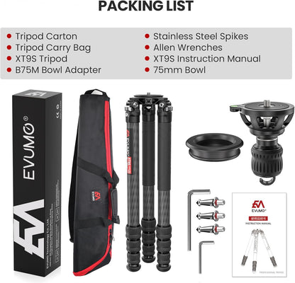Camerastatief – Fotostatief – Videostatief – Driepoot – DSLR Statief – Carbon 165 Cm Hoog – Draagvermogen 40 Kg