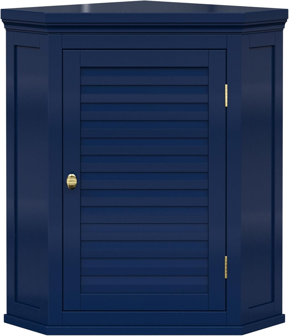 Elegant Home Fashions Glancy Hoekkast Muur Navy Lamellendeur Stijl