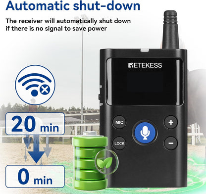 Draadloos Communicatiesysteem – Intercom – Tourguide Systeem – Communicatieset – Set Met 1 Zender En 1 Ontvanger – Tweerichtingscommunicatie – Bereik Tot 280 Meter Buitenshuis
