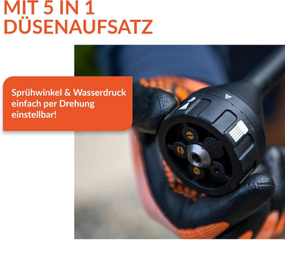 Accu-Hogedrukreiniger – Draagbare Hogedrukreiniger – Mobiele Schoonmaakreiniger – Waterpomp – Tuinsproeier – Zelfaanzuigend Met 6 Meterslang – Krachtige 22 Bar Waterdruk