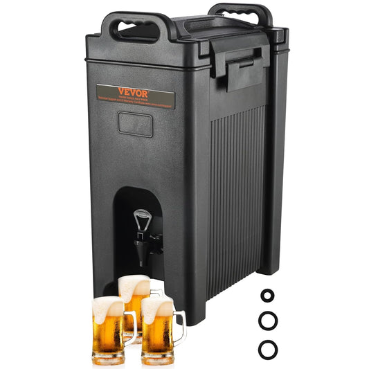 VEVOR Insulated Drink Dispenser, 5 Gallon, Food-Grade LDPE Hot and Cold Drink Server, Thermal Drink Dispenser Cooler with 0.9 Inch PU Layer Two Stage Faucet Handle, for Restaurant Beverage Store