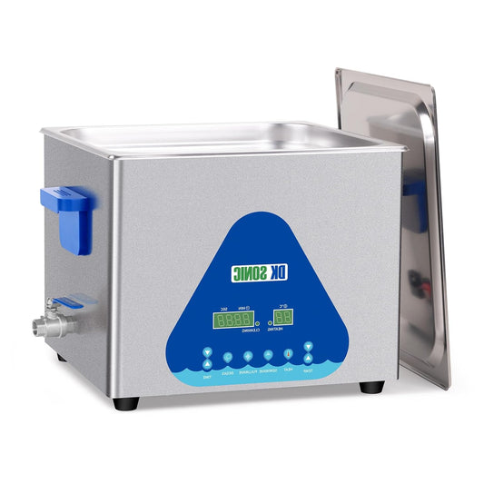 Ultrasone Reiniger – Ultrasoon Schoonmaakapparaat – Ultrasoon Bad – Industriële Reinigingsmachine – Ultrasone Cleaner – 15 Liter Capaciteit – Verwarming Tot 80°C & Digitale Timer - QUORE