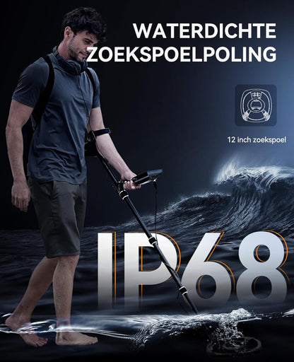 Professionele Metaaldetector Voor Volwassenen – Schatzoeker – Metaalzoeker – Stranddetector – Grondzoeker – 30 Cm Waterdichte Zoekspoel – LCD-Scherm Met 2X Achtergrondverlichting