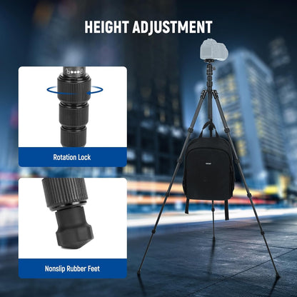 Koolstofvezel Camera Statief Monopod – Reisstatief – Camerastatief – Fotostatief – Videostatief – 360° Kogelkop – Ingeklapt 36,5 Cm, Draagvermogen 6 Kg