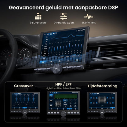 ATOTOZONE 10,1 "Autoradio met Zwevend Scherm, Android 1 Din & 2 Din Adaptieve Auto Radio, Draadloze CarPlay & Android Auto, Wi‑Fi/USB/Bluetooth, Achteruitrijcamera