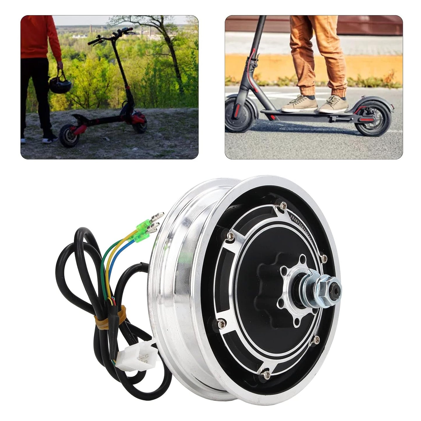 10 Inch Elektrische Scooter Wielnaaf, 48V 1000W Borstelloze Schijfrem Naaf Motor Elektrische Fiets Accessoire