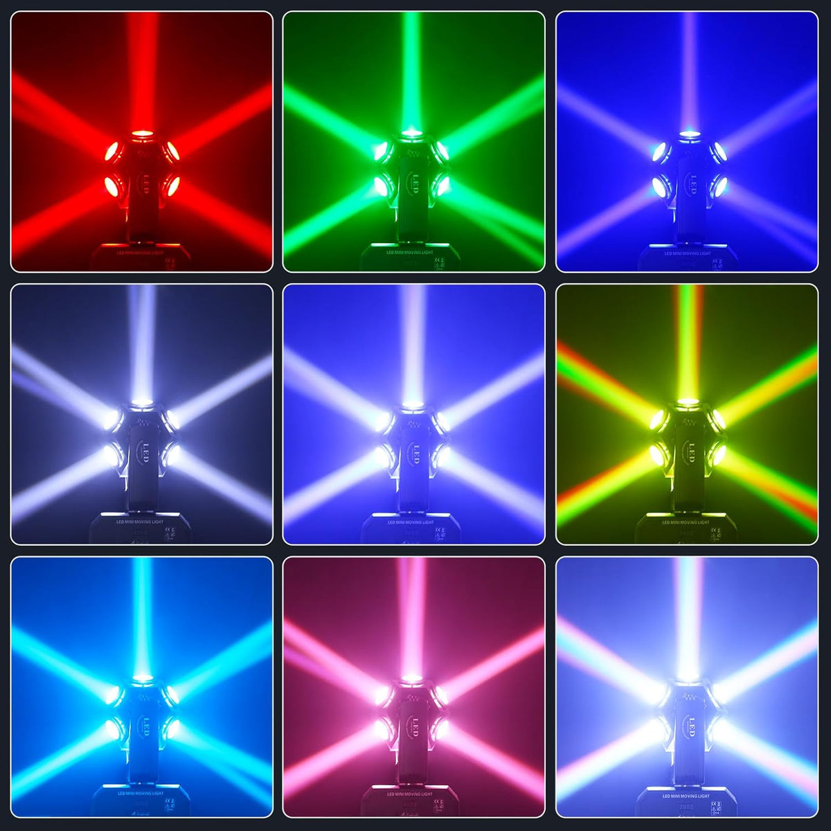 UKing 150W RGBW Moving Head Light LED partylicht schijnwerper, DMX podiumlicht met geluid geactiveerd voor Kerstmis DJ Bar Disco Club