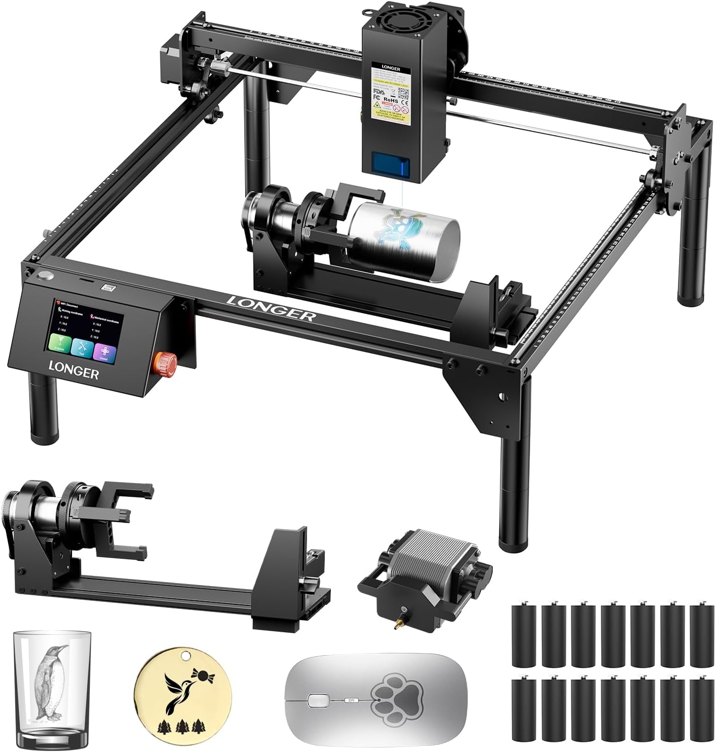 Lasergraveerder 3-in-1 – Lasersnijder – Graveermachine – Graveerapparaat – Laser Snijmachine – 20 W Laser – 40 x 40 cm Werkvlak