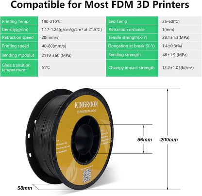 PLA Filament Bundel – 3D Printer Filament – 3D Print Draad – 3D Printer Draad – PLA 3D Filament – 10 kg Veelkleurig – Nauwkeurige Diameter ±0,03 mm – Vacuümverpakte Spoelen