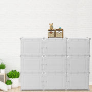 Shoe Cabinet - Shoe Rack - Portable Shoe Rack - 36 Pairs of Shoes - DIY Shelf Organizer - Plastic Shoe Cabinet - with Doors - Entrance - White