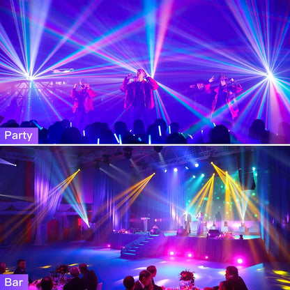 UKing 150W RGBW Moving Head Light LED partylicht schijnwerper, DMX podiumlicht met geluid geactiveerd voor Kerstmis DJ Bar Disco Club